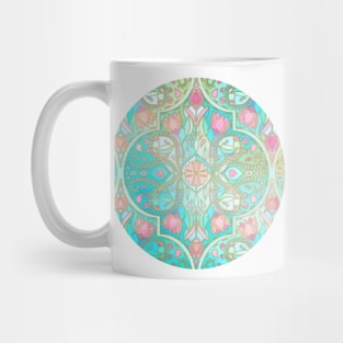 Floral Moroccan in Spring Pastels - Aqua, Pink, Mint & Peach Mug